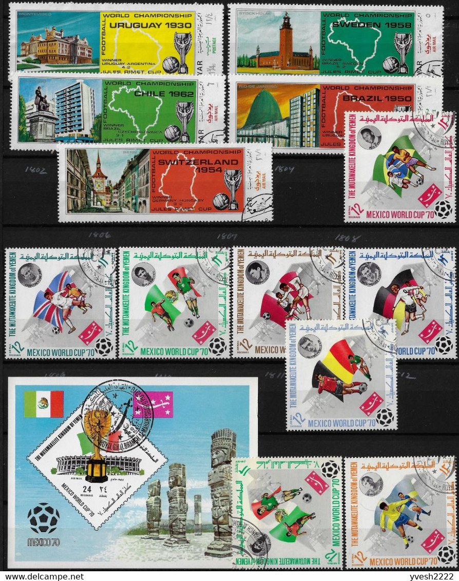 Football, Petit Lot De Timbres Et Blocs. 13 Scans - Oblitérés