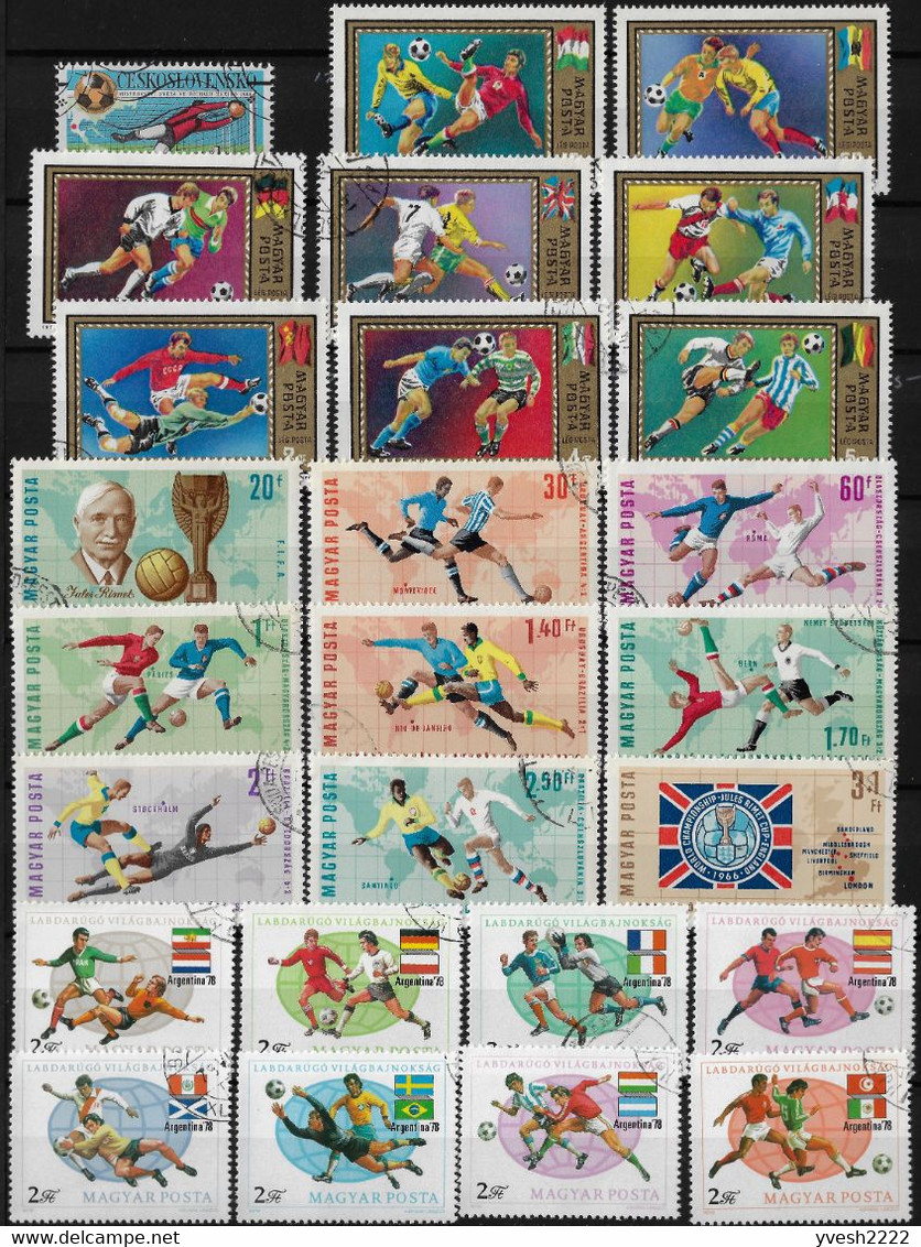 Football, petit lot de timbres et blocs. 13 scans