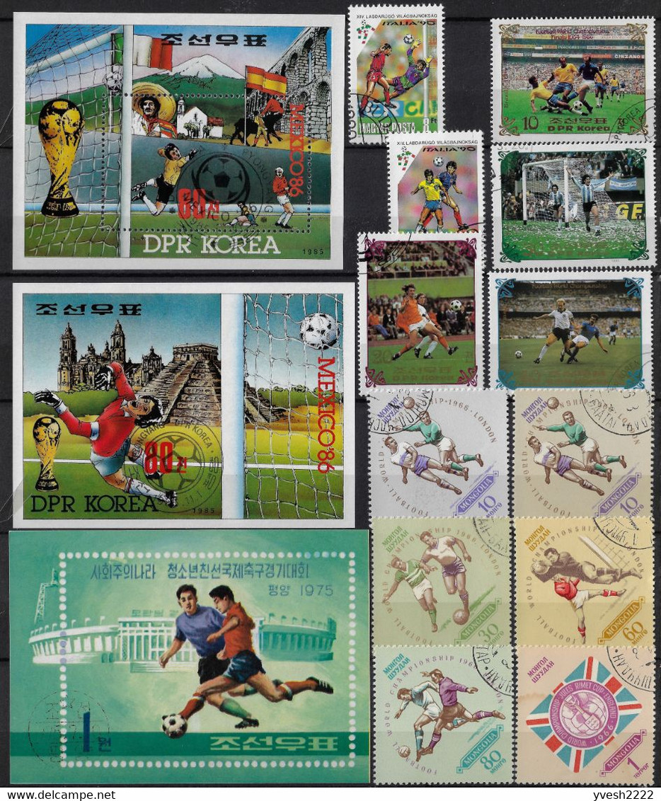 Football, petit lot de timbres et blocs. 13 scans