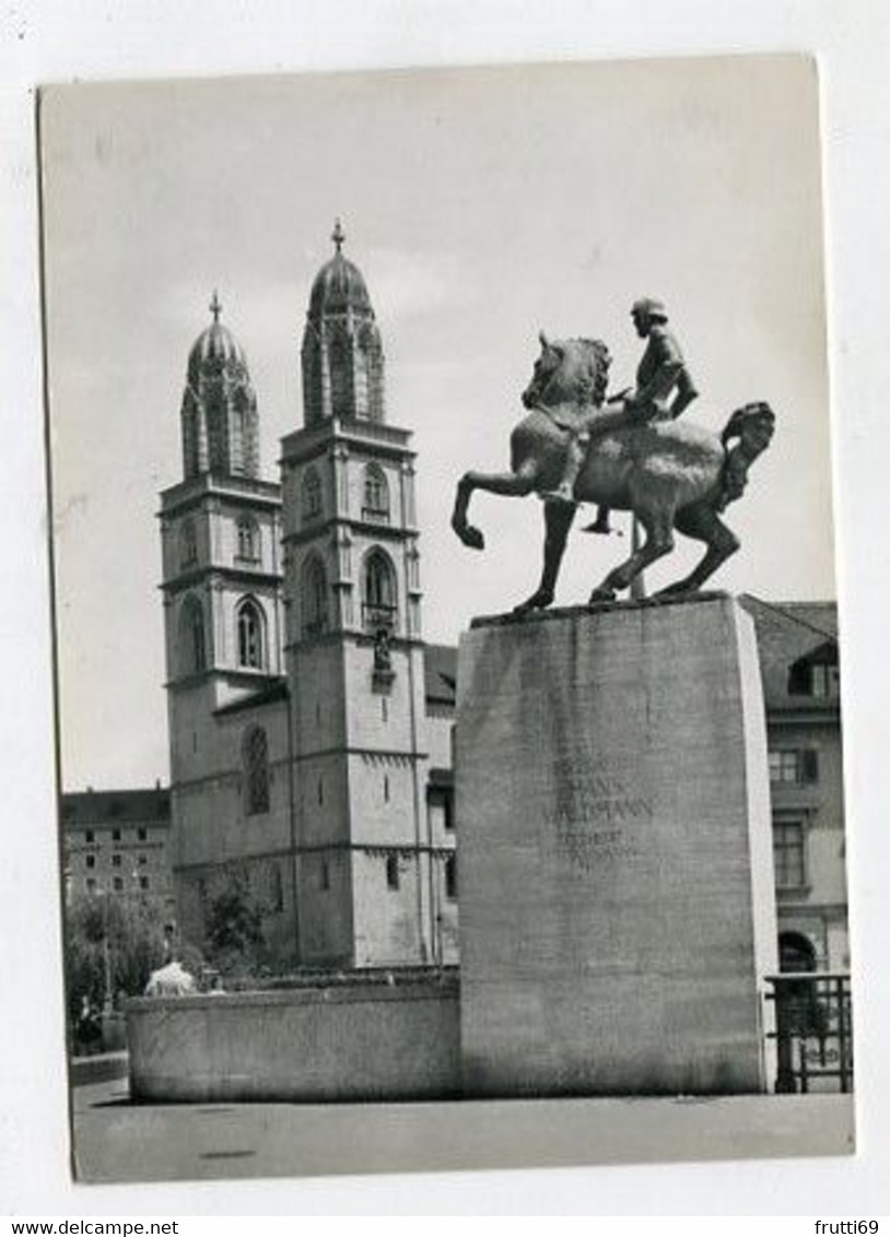 AK 088403 SWITZERLAND - Zürich - Hans Waldmann-Denkmal - Grossmünster - Wald