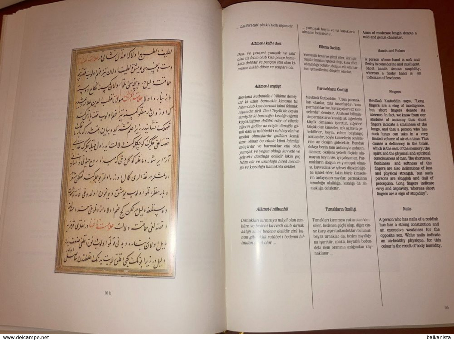 Human Physiognomy Or The Features Of The Ottomans Facsimile Turkish English - Medio Oriente