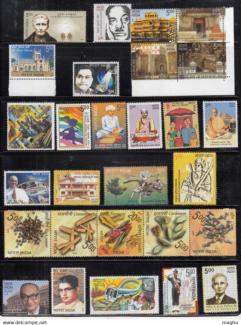 India MNH 2009, Year Pack, Collectors Pack ( 4 Scans) - Volledig Jaar