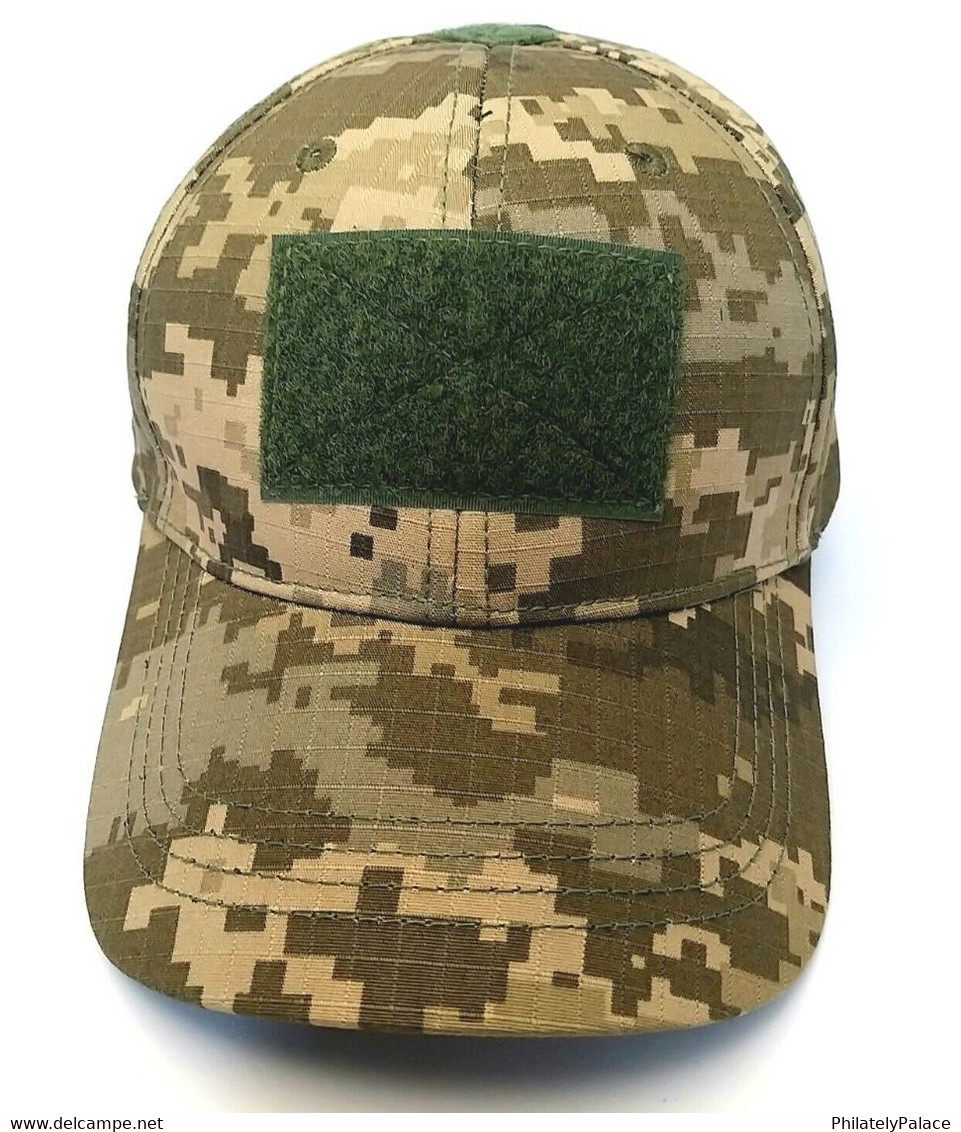 UKRAINE Ukrainian Military Army Tactical Hat Cap With Patch "Trident" Camo Size 58(L) (**) Only 1 Avaliable - Casques & Coiffures