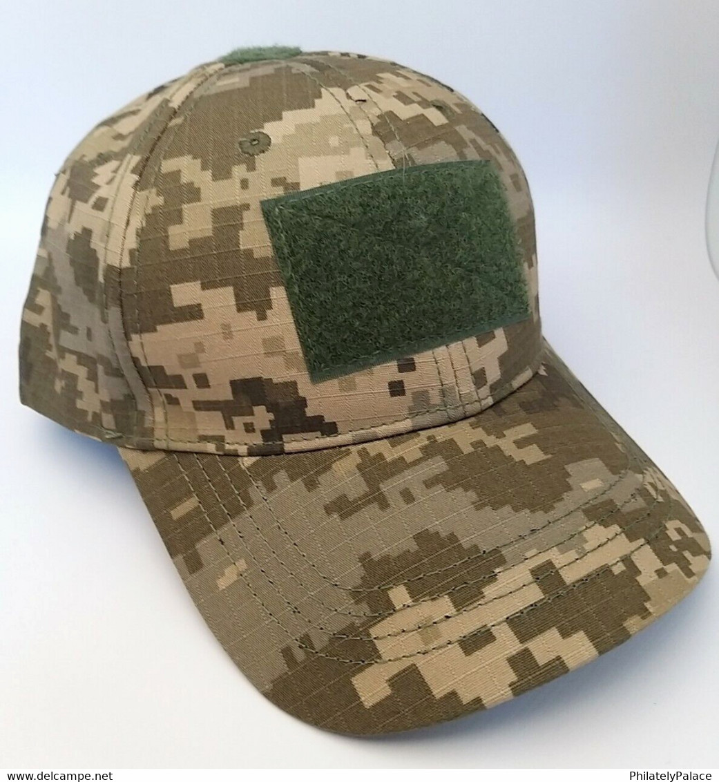 UKRAINE Ukrainian Military Army Tactical Hat Cap With Patch "Trident" Camo Size 58(L) (**) Only 1 Avaliable - Casques & Coiffures