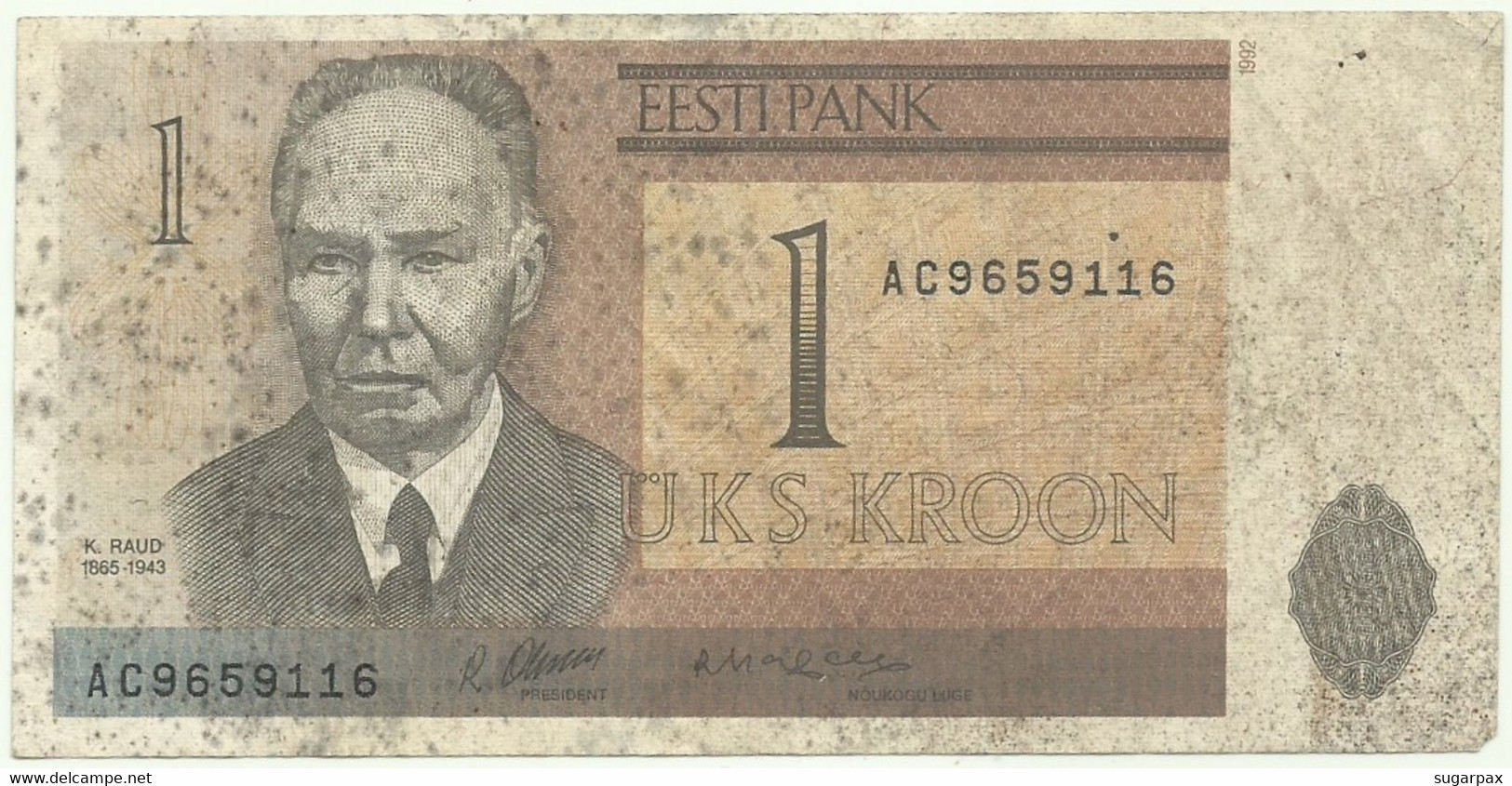 Estonia - 1 Kroon - 1992 - Pick 69 - Série AC - Estonie