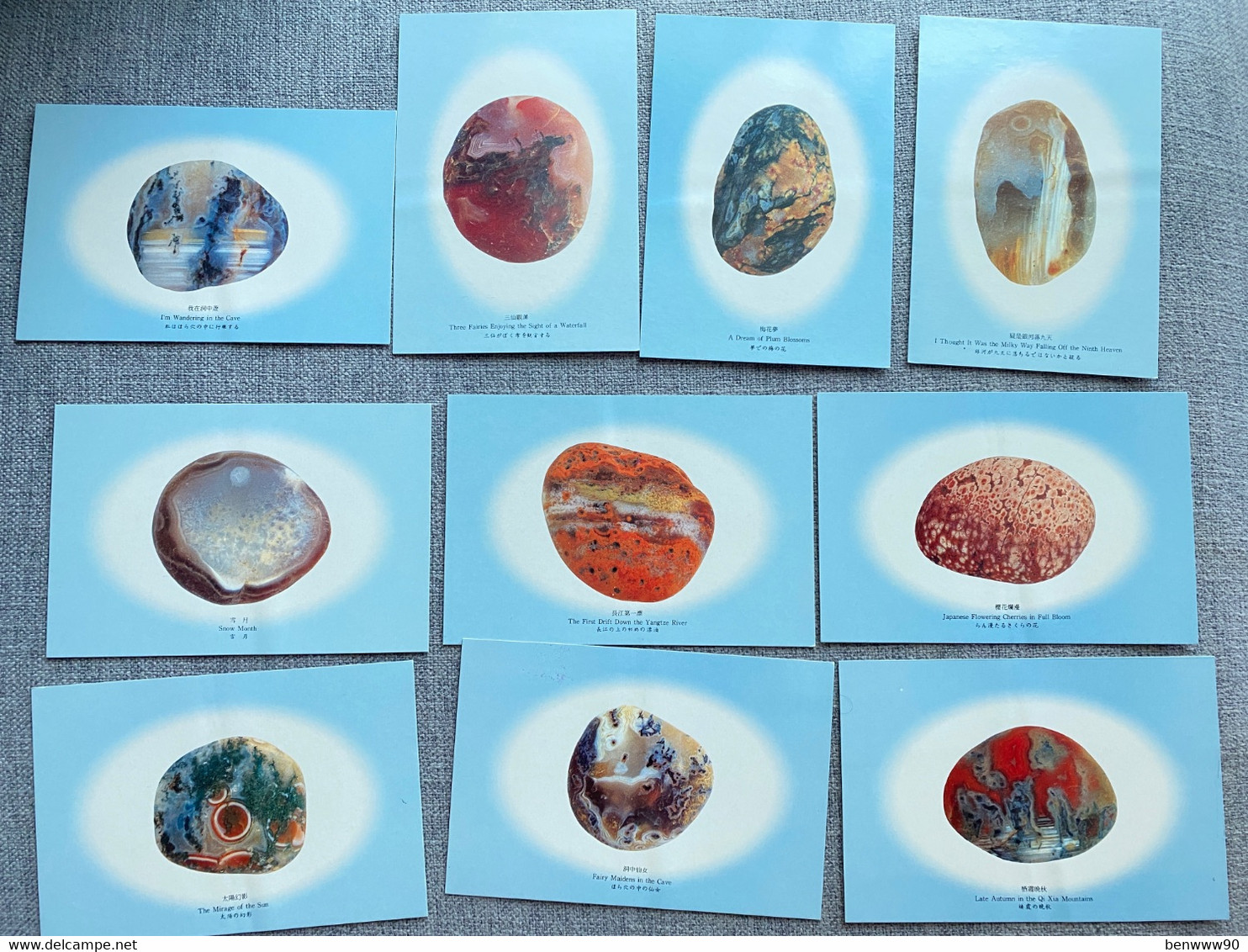 Lot Of 10, Rain Flower Pebbles, Stones Fossils Minerals, Chine China Postcard - Mines