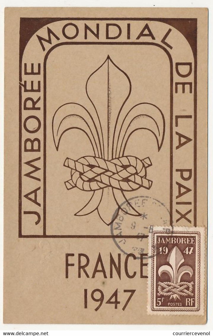 FRANCE => Carte Maximum - 5F Jamboree Mondial De La Paix (Moisson) - 9/8/1947 - Movimiento Scout