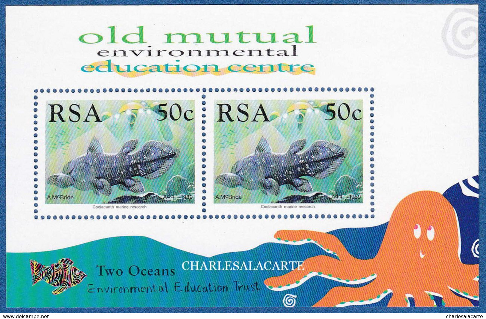 SOUTH AFRICA  1989  COELACANTH DISCOVERY M.S. OLD MUTUEL  S.G. 680 (2) M.S.  U.M. - Blocchi & Foglietti