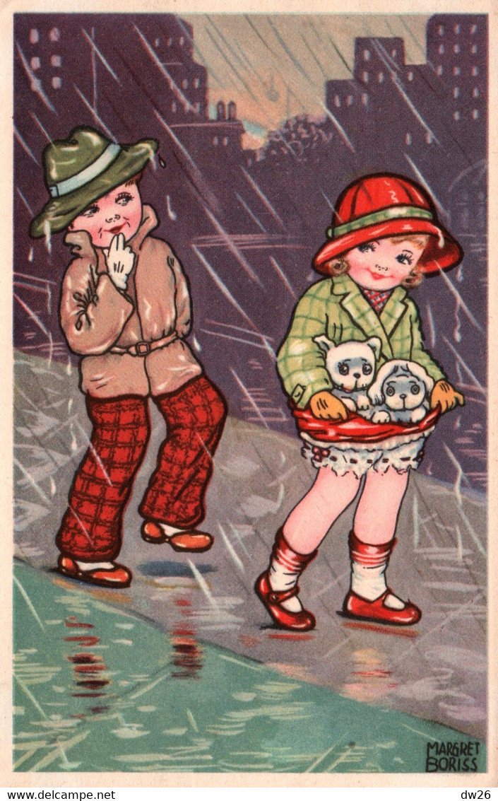 Illustration Boriss Margret - Children, Enfants Sous La Pluie - Edition Amag - Carte Série N° 0333 - Boriss, Margret