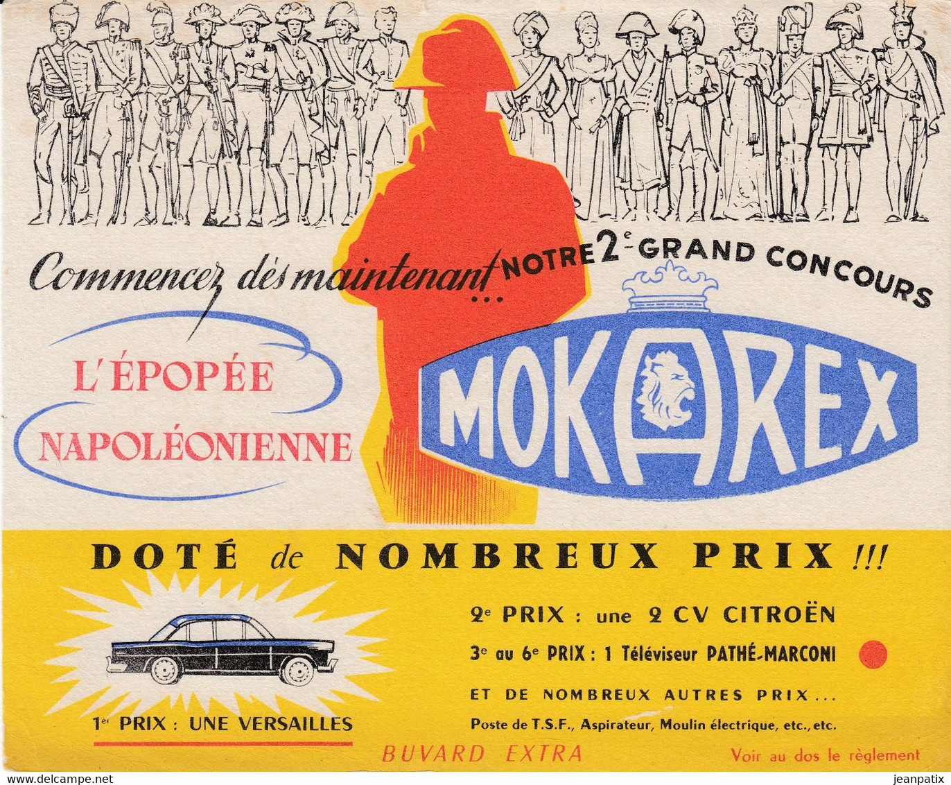 BUVARD & BLOTTER - Café MOKAREX - L'épopée Napoléon - Concours Simca Versailles - Kaffee & Tee