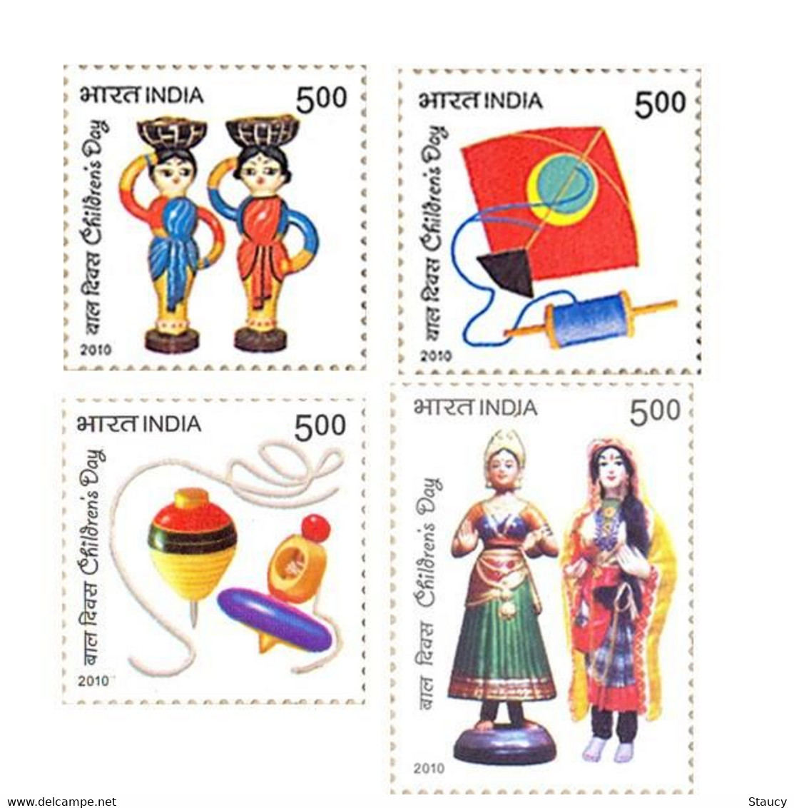 India 2010 Children's Day 4v Set Of Rs.5.00 Stamps MNH - Marionetas