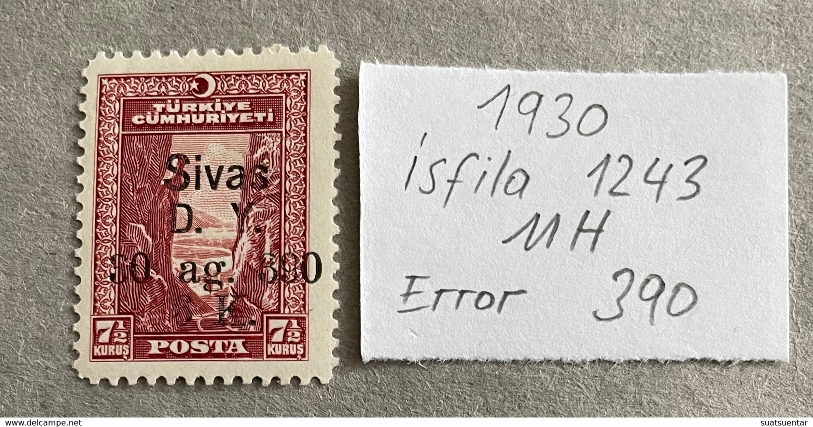 1930 Sivas-Ankara Railway Stamps Error   390 MH Isfila 1243 - Unused Stamps