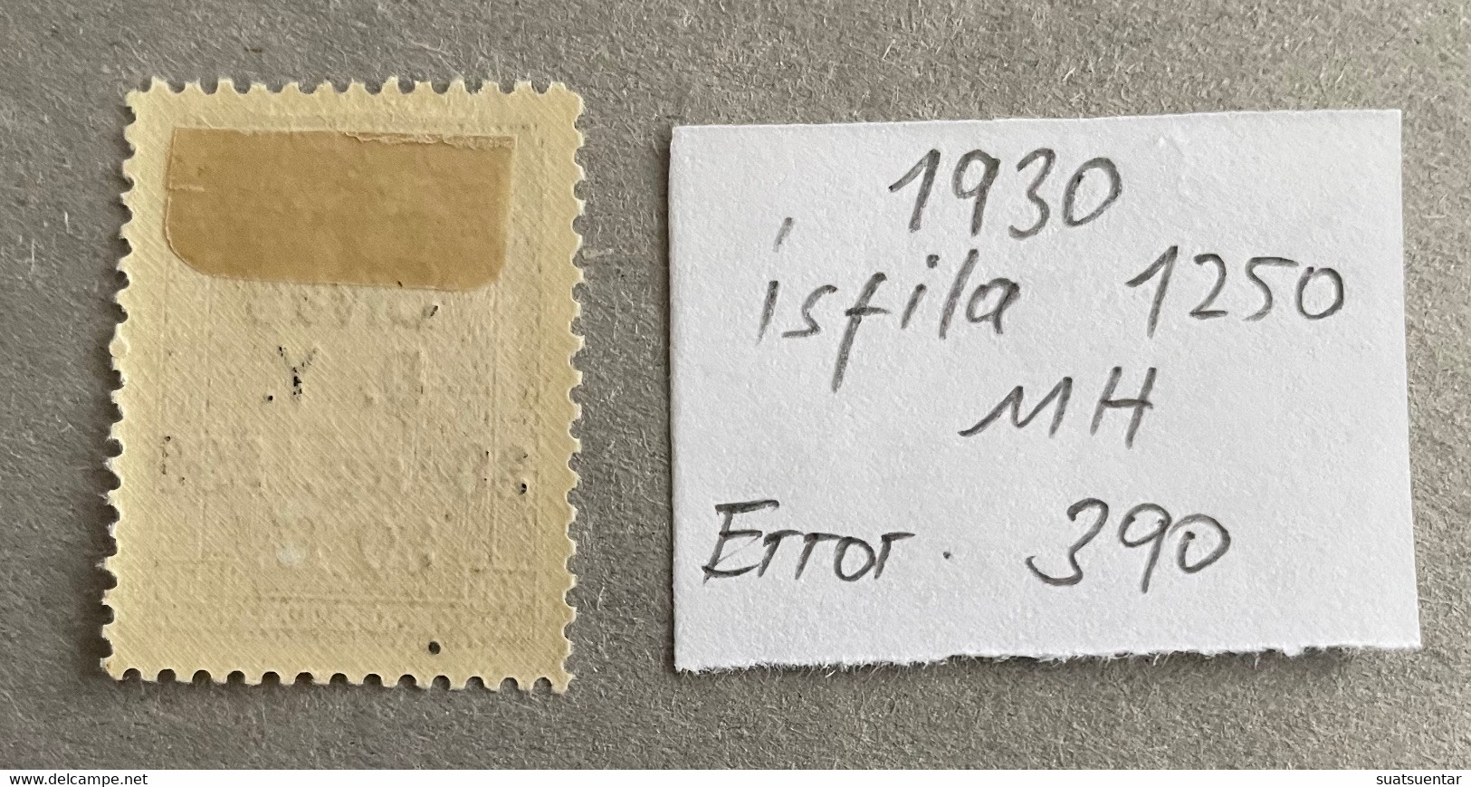 1930 Sivas-Ankara Railway Stamps Error   390 MH Isfila 1250 - Ungebraucht