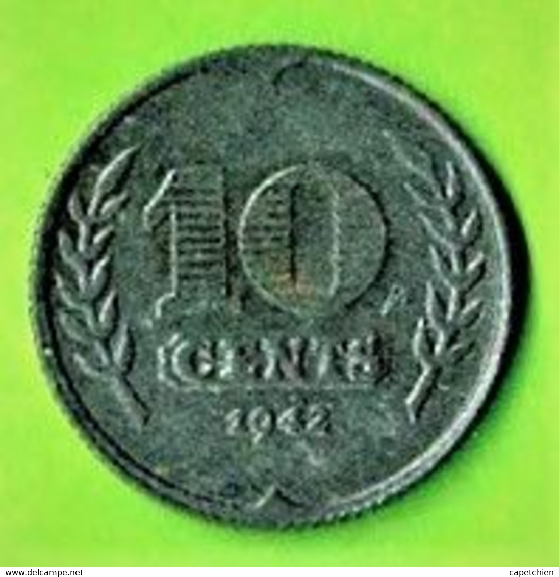 PAYS BAS / 10 CENTS / 1942 / ZINC - 1840-1849: Willem II