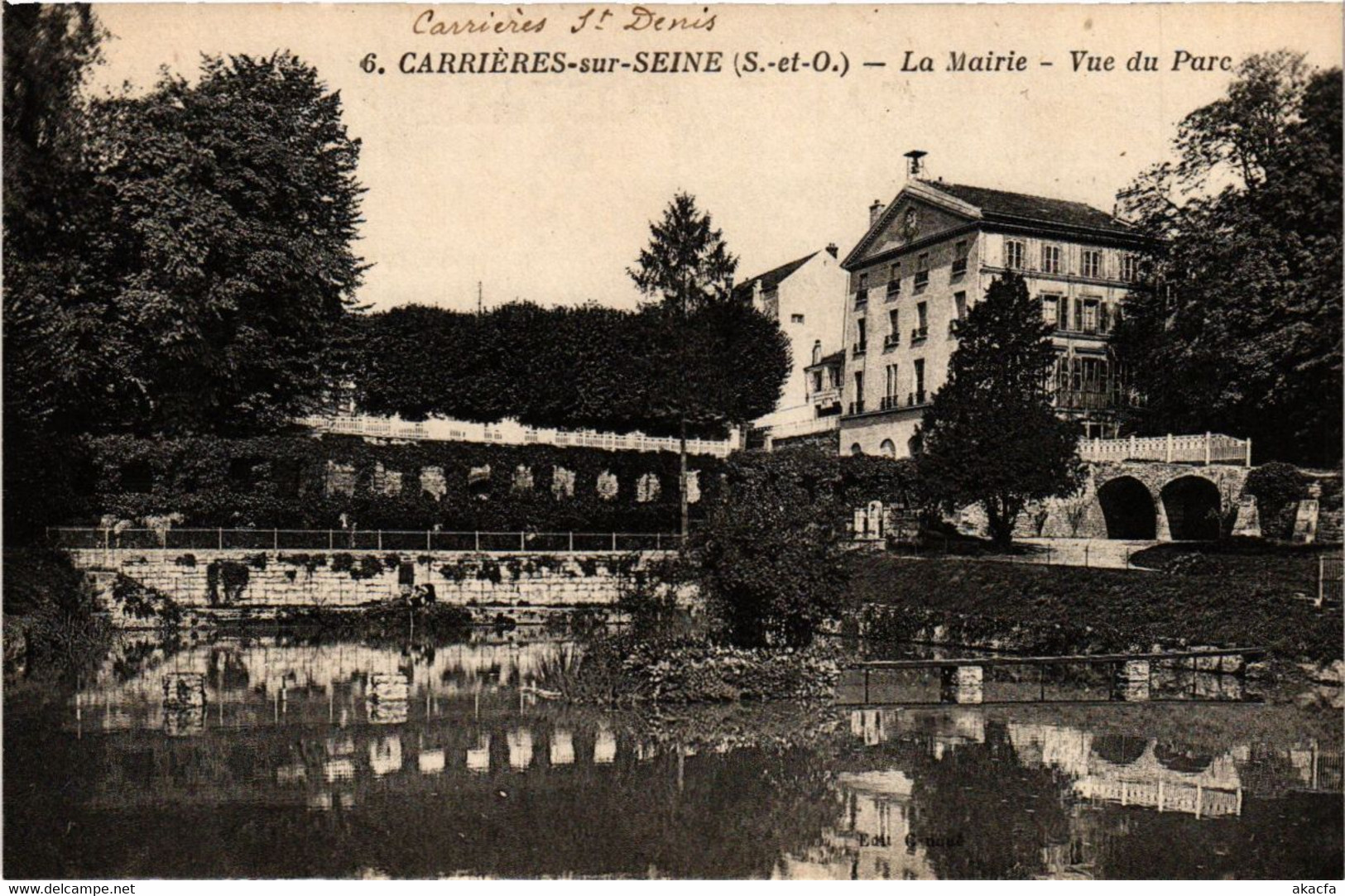 CPA CARRIERES-sur-SEINE - La Mairie - Vue Du Parc (246518) - Carrières-sur-Seine