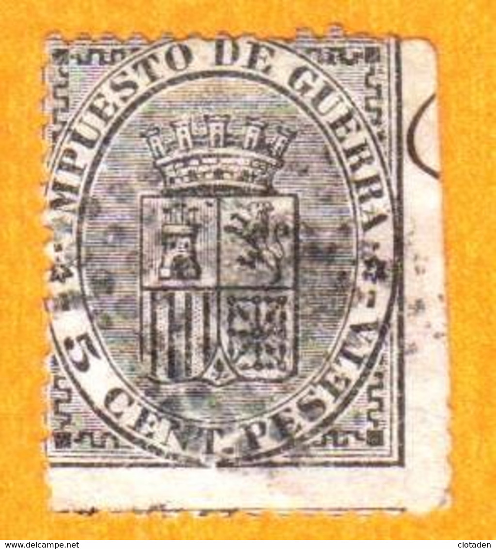 Espagne - 1874 - Timbre Impôt De Guerre - Type écusson - 5c Noir - Used Stamps