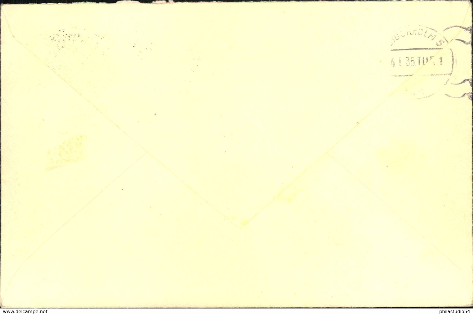 1935, Brief Mit Absender "SVENSKA BATALJONEN - SAAR" Nach Stockholm, Mit Ankunftsstempel - Storia Postale