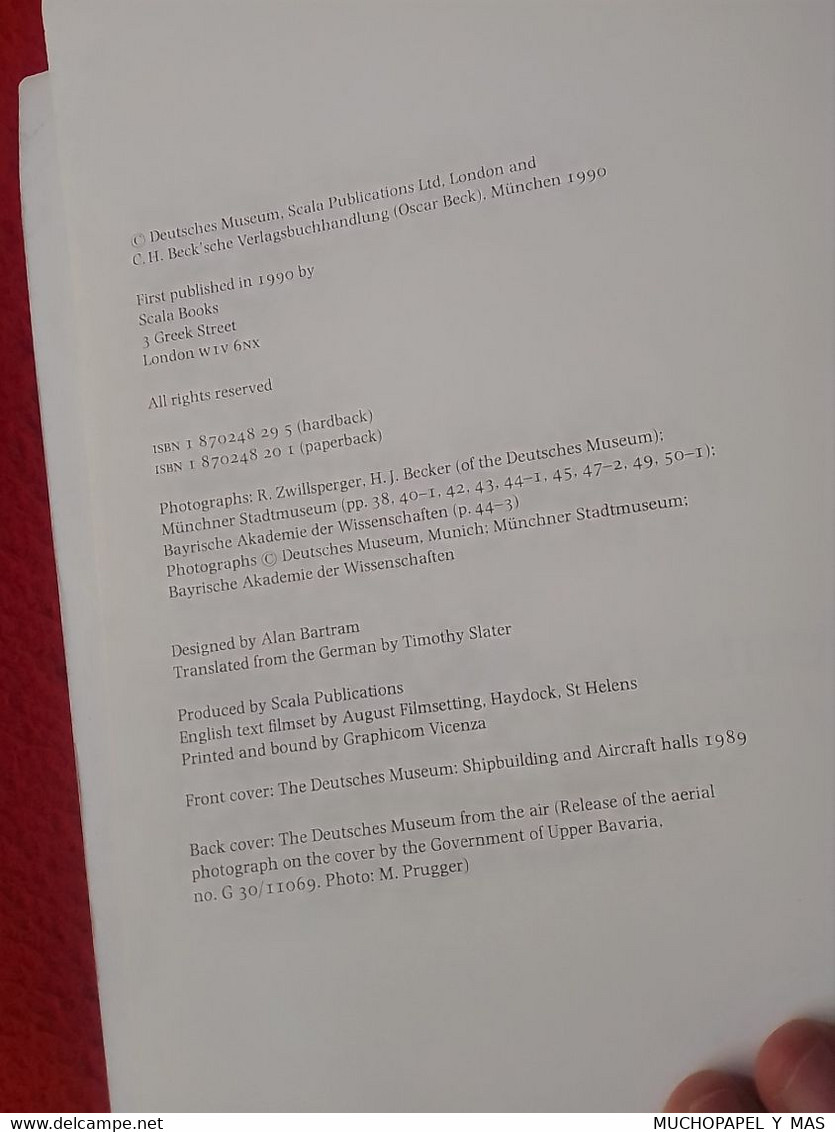 LIBRO THE DEUTSCHES MUSEUM MUNICH MÜNCHEN GERMANY ALEMANIA OTTO MAY AND OTHERS SCALA BOOKS 1990..VER FOTOS..MUSEO....... - Sonstige & Ohne Zuordnung