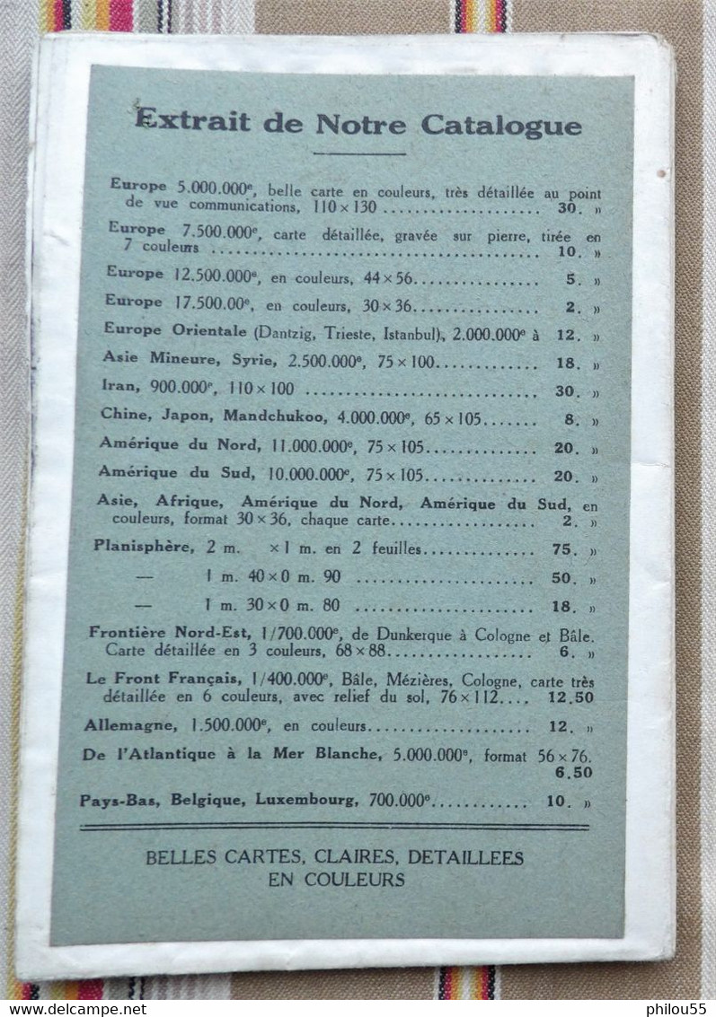 Carte Routiere  Serie LES NATIONS  FRONTIERE NORD EST De Dunkerque A Bale GIRARD BARRERE Paris 6e - Cartes Routières