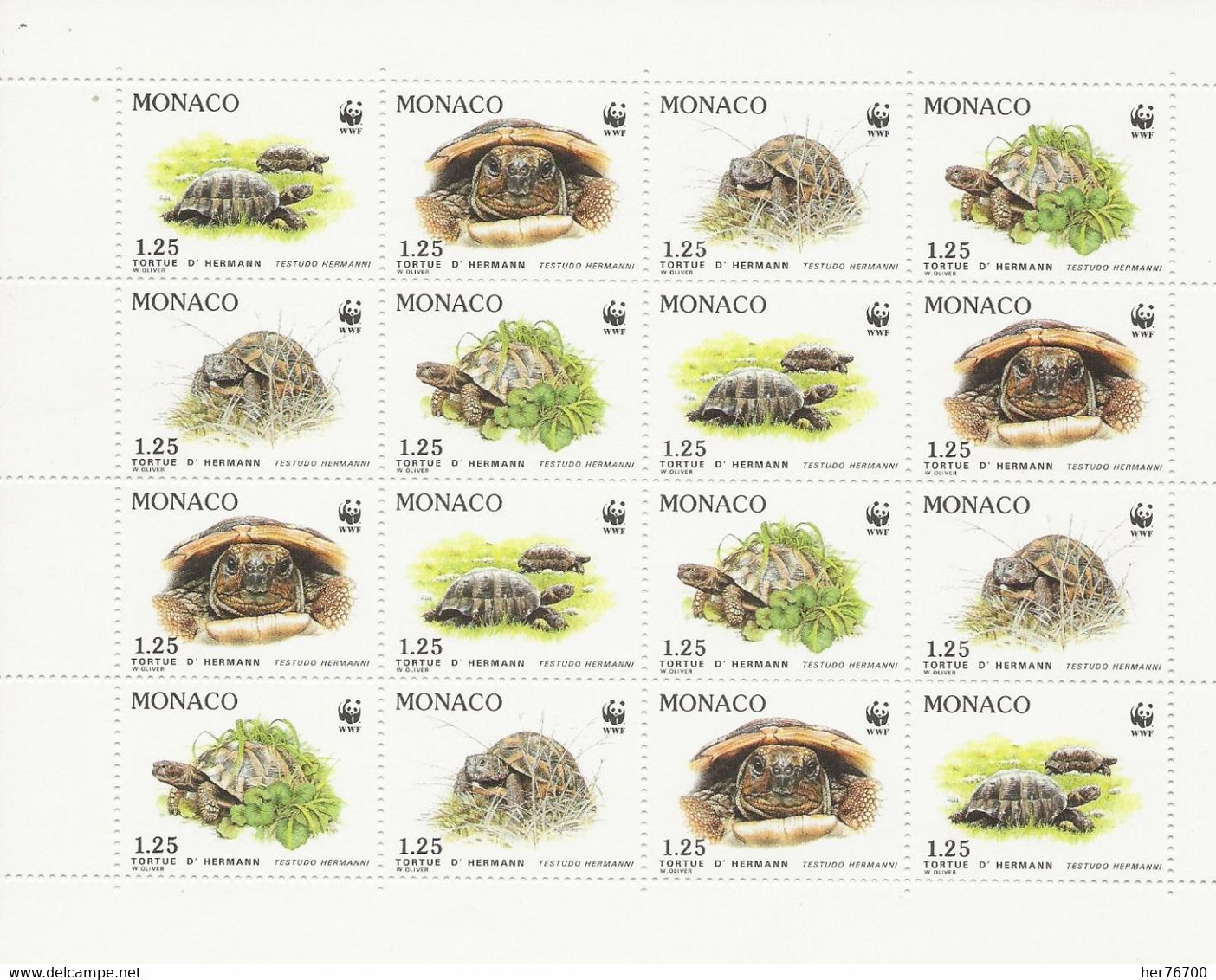 MONACO FEUILLE COMPLETE 16 TIMBRES  NSTDC N° 1805 1808 - Blocs