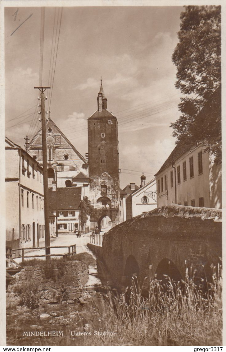 B9545) MINDELHEIM - Unteres Stadttor - Brücke Haus Details 1931 - Mindelheim