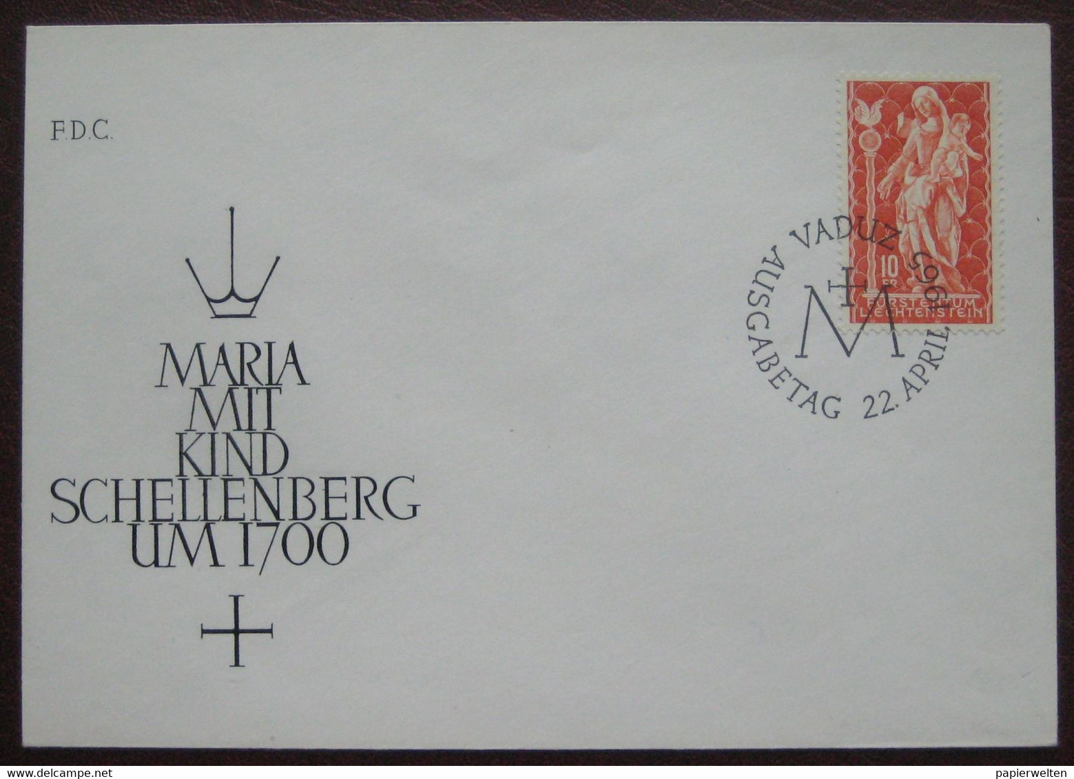 Liechtenstein FDC 1965 - Maria Mit Dem Kind Schellenberg - Storia Postale