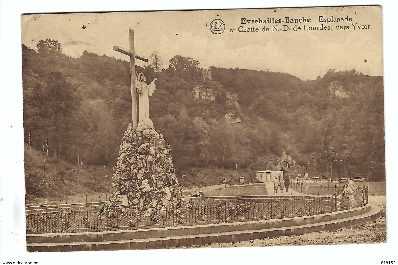 Evrehailles-Bauch  Esplanade Et Grotte De N D De Lourdes , Vers Yvoir  1935 - Yvoir