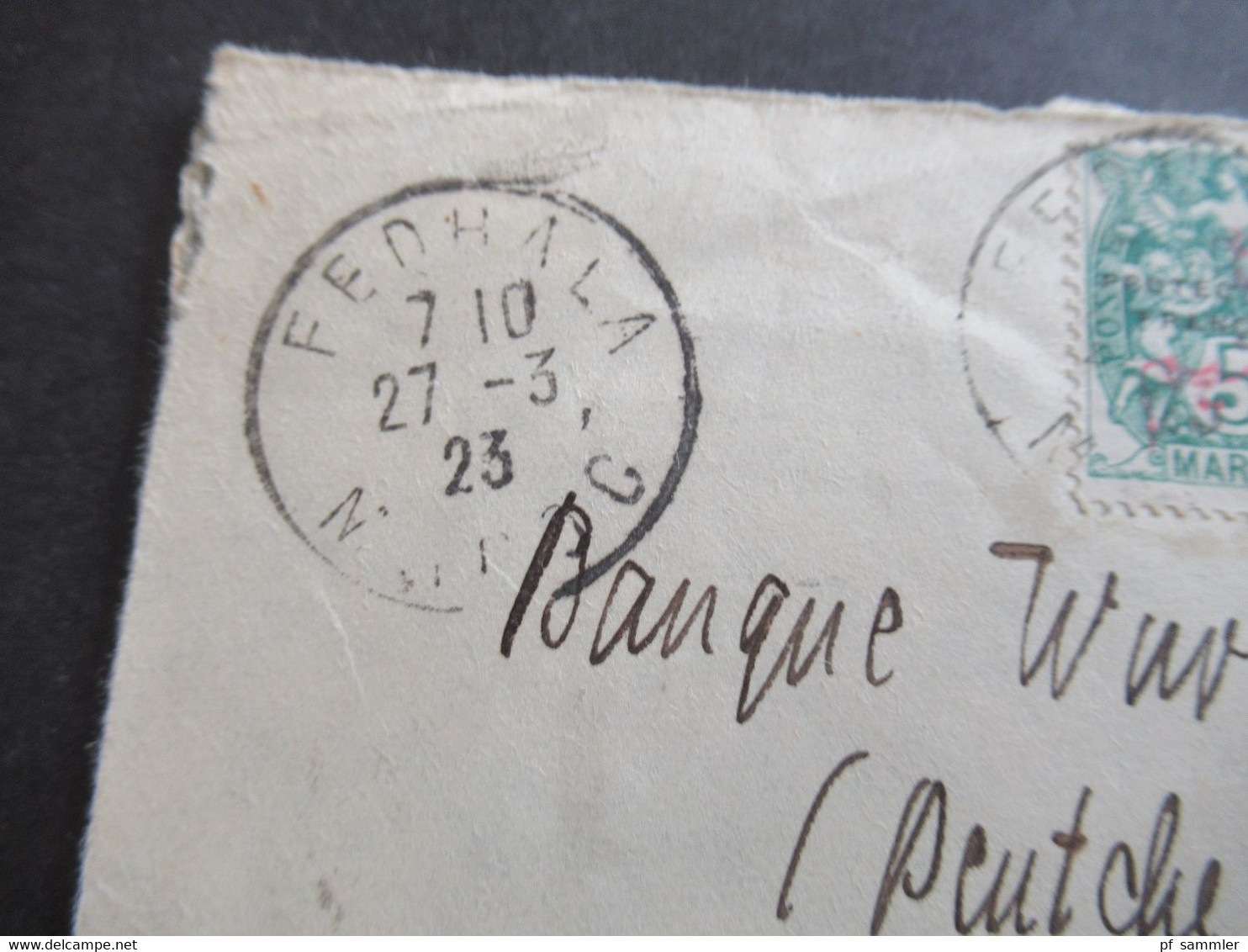 1923 Kolonie Marokko MiF 4 Marken Mit Aufdruck Protectorat Francais Stempel Fedhala Maroc Nach Stuttgart - Brieven En Documenten