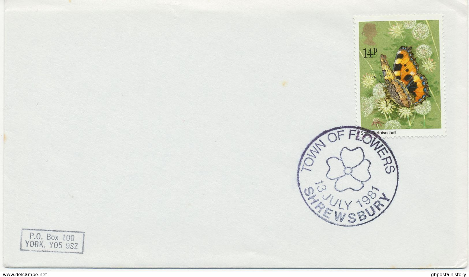 GB TOWN OF FLOWERS - 13 JULY 1981 - SHREWSBURY Special Event Postmark In Rare Dark Blue Color - Marcofilie