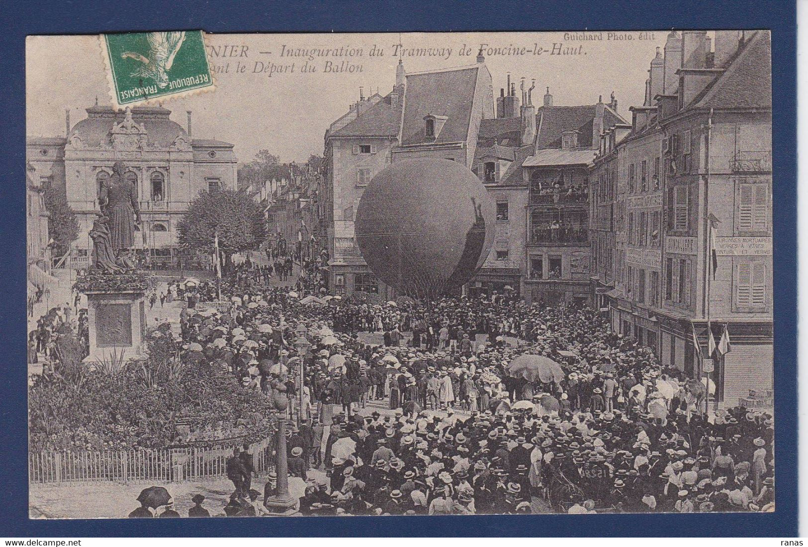 CPA [39] Jura > Lons Le Saunier Montgolfière Ballon Rond Inauguration Du Tramway De Foncine Le Haut Circulé - Lons Le Saunier