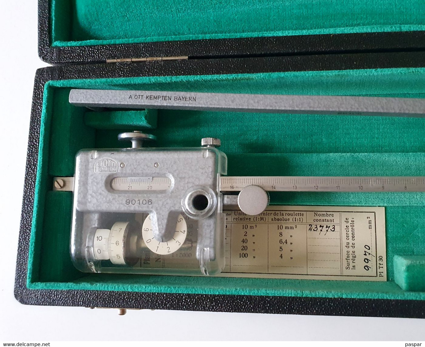 Ancien PLANIMETRE POLAIRE Compensateur A.Ott Kempten Bayern Type 31 N° 90106 Dans Son Coffret Et Avec Son Mode D'emploi - Autres Appareils