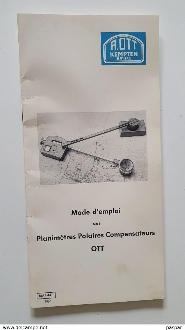 Ancien PLANIMETRE POLAIRE Compensateur A.Ott Kempten Bayern Type 31 N° 90106 dans son coffret et avec son mode d'emploi