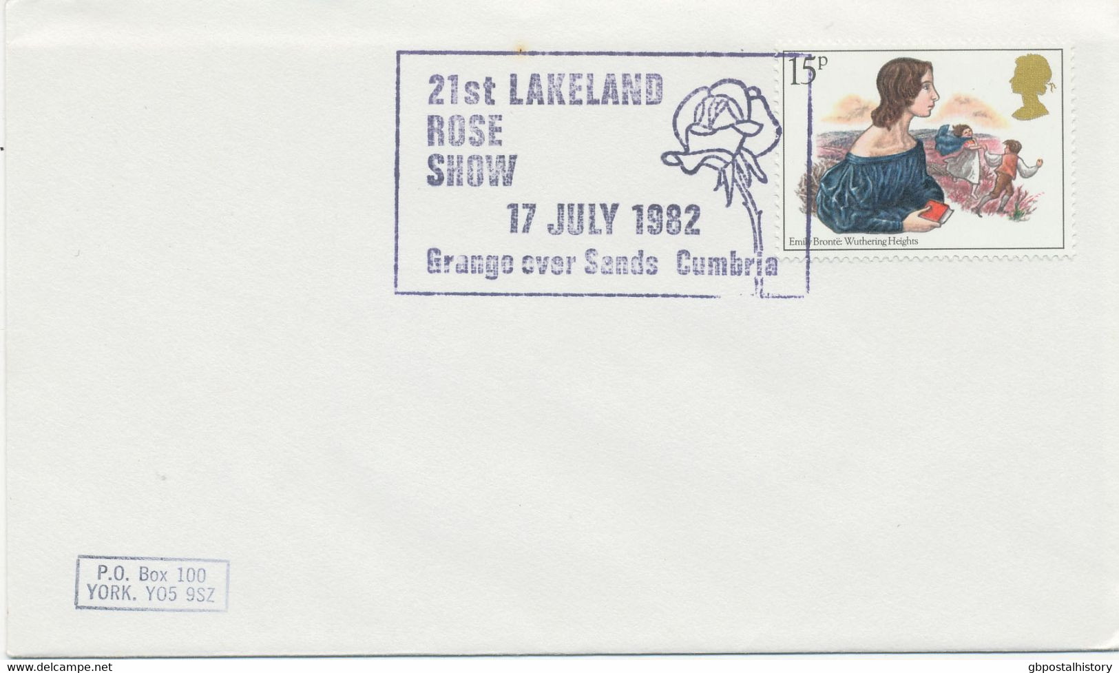 GB 21st LAKELAND ROSE SHOW 17 JULY 1982 Grange Over Sands Cumbria - Marcofilie