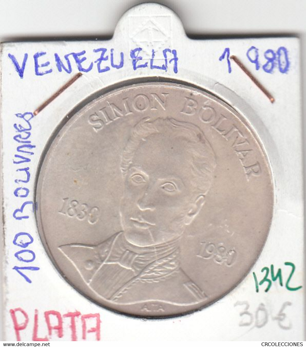 CR1342 MONEDA VENEZUELA 100 BOLIVARES 1980 PLATA EBC - Venezuela