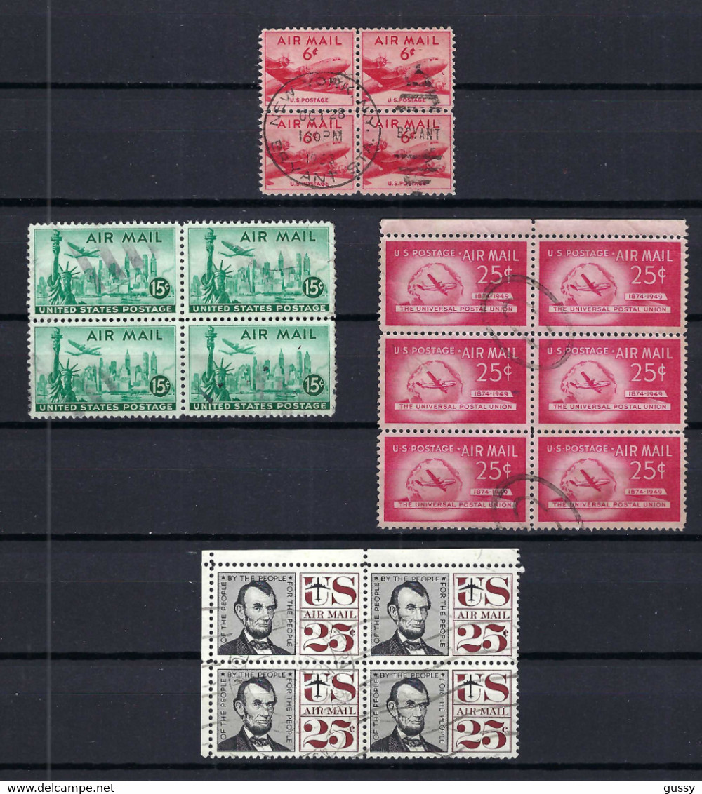 ETATS UNIS P.A. Ca.1951-70: Lot D' Obl. En Blocs De 4 - 2a. 1941-1960 Oblitérés