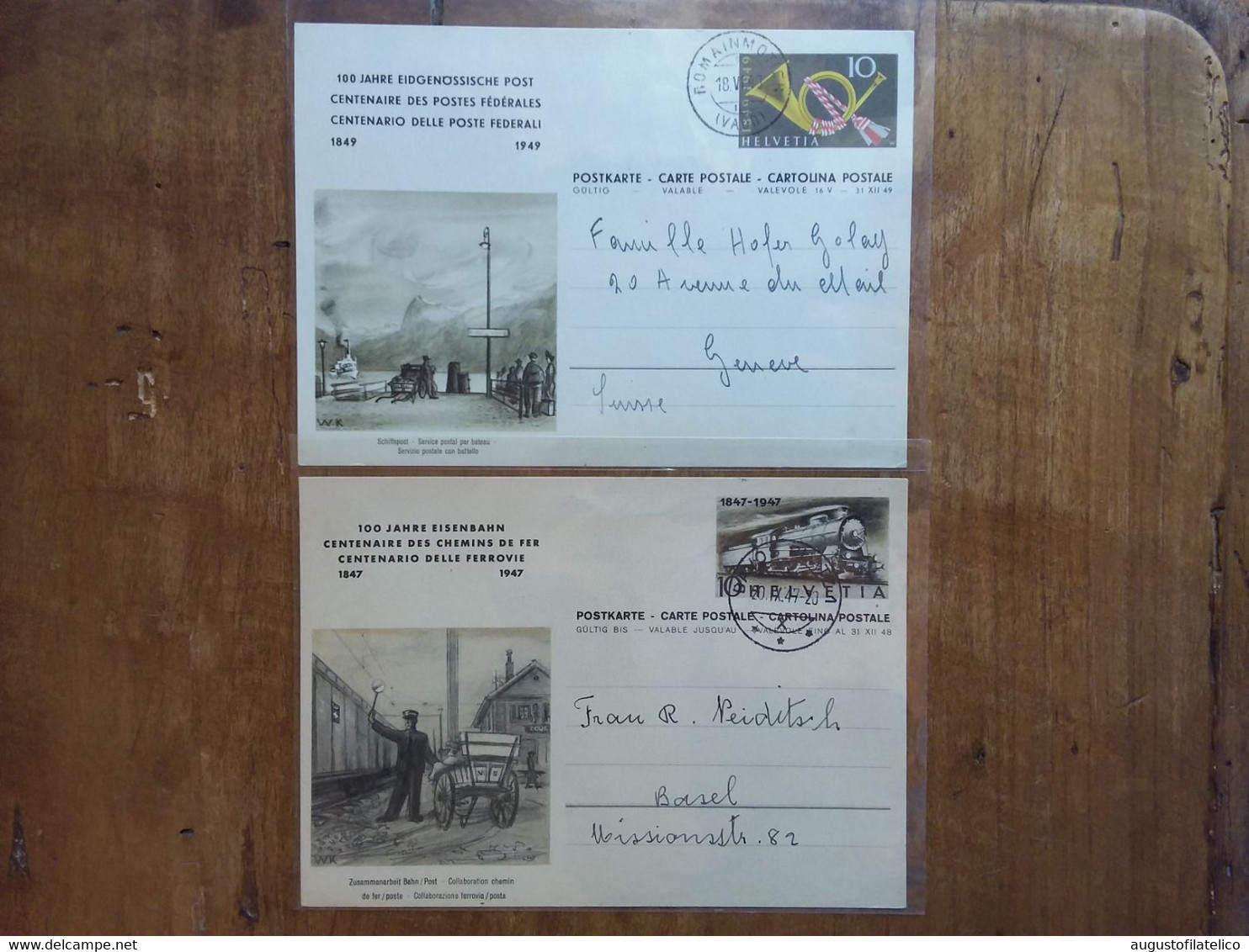 SVIZZERA Fine Anni '40 - 2 Cartoline Postali Commemorative Centenari + Spese Postali - Stamped Stationery