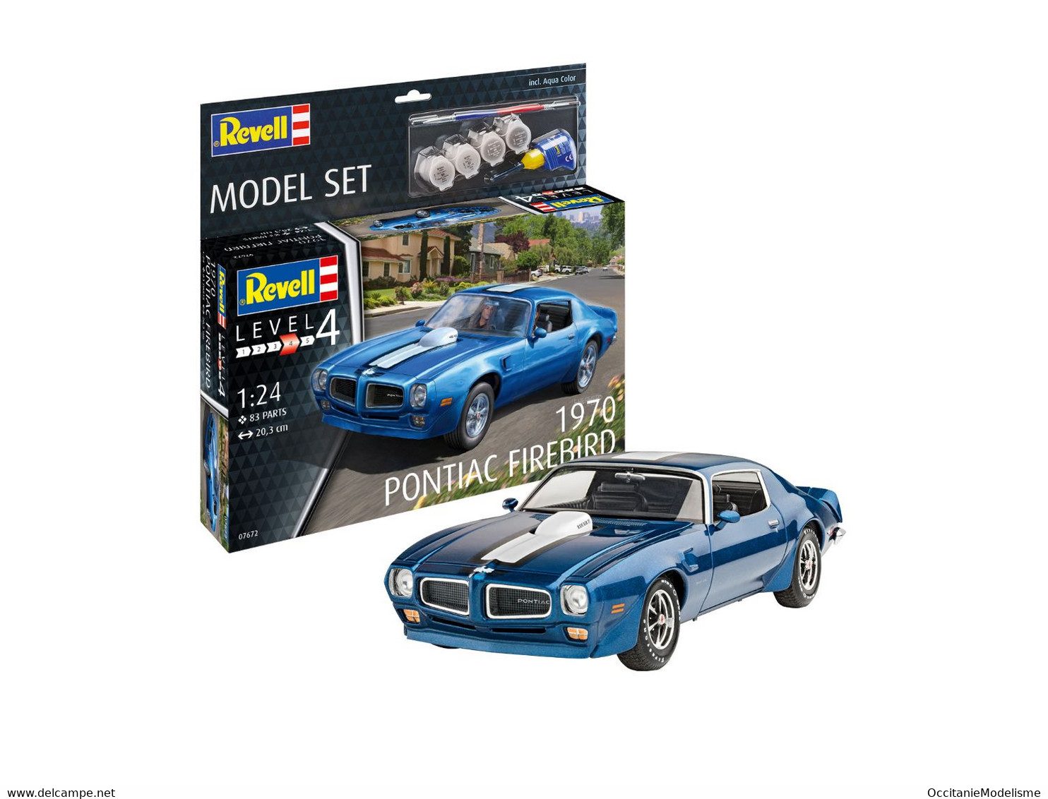 Revell - SET PONTIAC FIREBIRD 1970 + Peintures + Colle Maquette Kit Plastique Réf. 67672 Neuf NBO 1/24 - Automobili