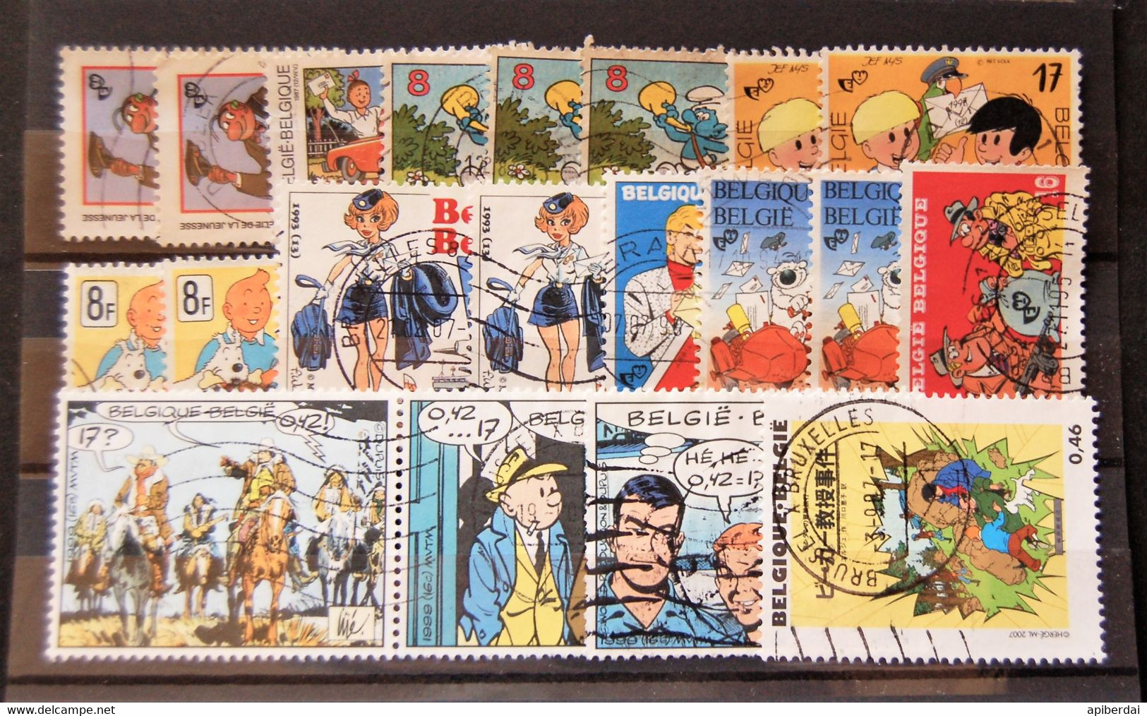 Belgique Belgium - 20 Timbres Thème BD Oblitérés - Sammlungen