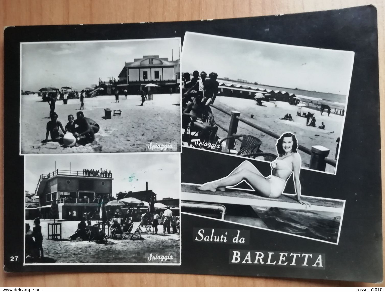 CARTOLINA 1956 ITALIA BARLETTA SALUTI ITALY Postcard Italien Ansichtskarten - Barletta