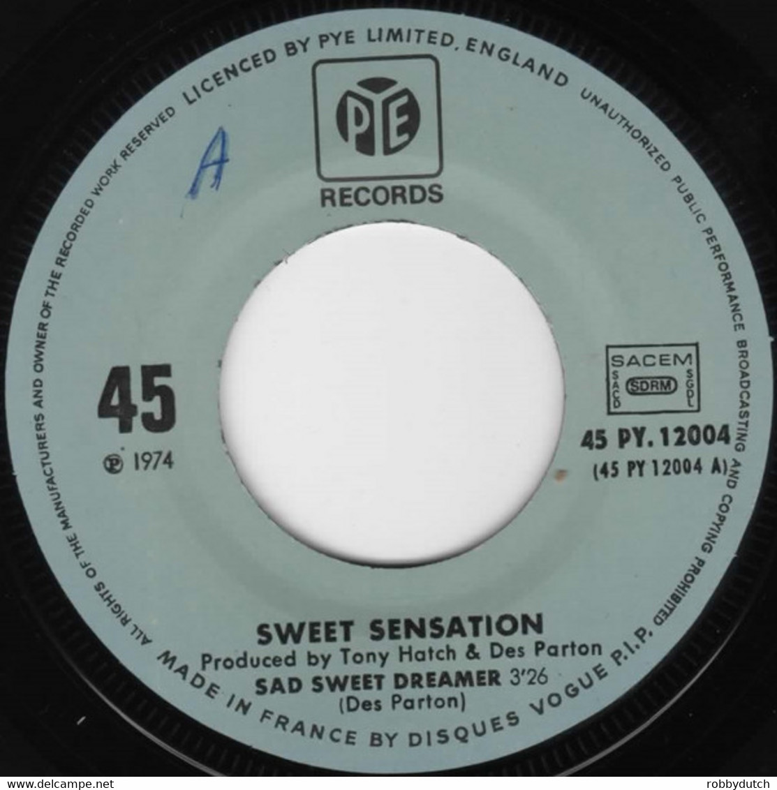 * 7" *  SWEET SENSATION - SAD SWEET DREAMER (France 1974) - Soul - R&B