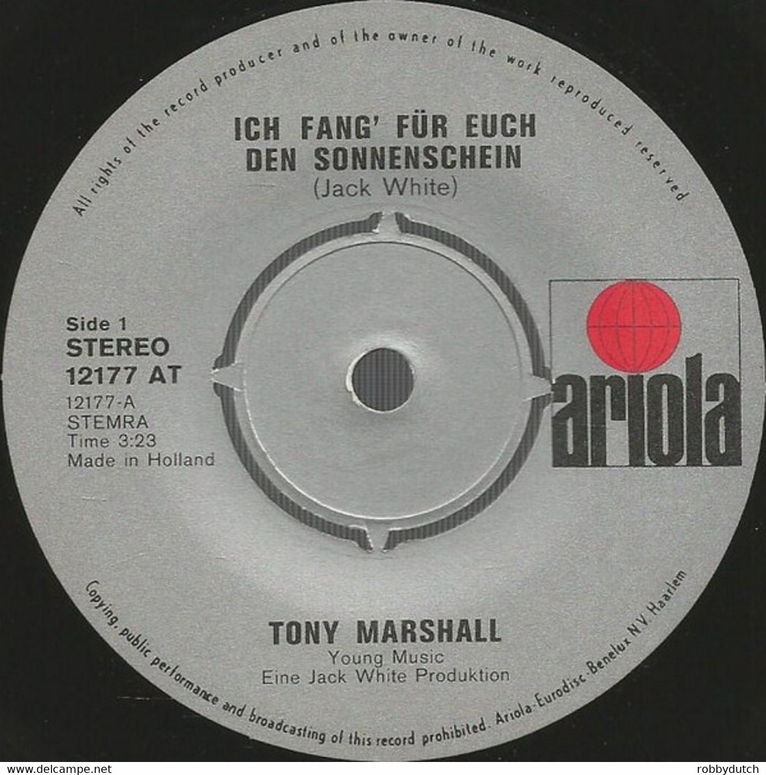 * 7" *  TONY MARSHALL - ICH FANG' FÜR EUCH DEN SONNENSCHEIN (Holland 1972) - Sonstige - Deutsche Musik