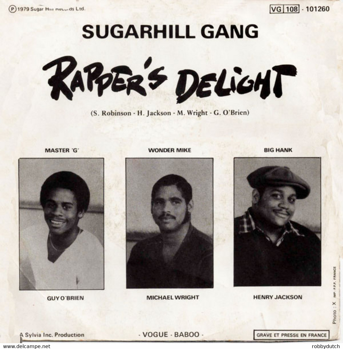 * 7" * SUGARHILL GANG - RAPPER'S DELIGHT (France 1979 EX!!) - Rap En Hip Hop