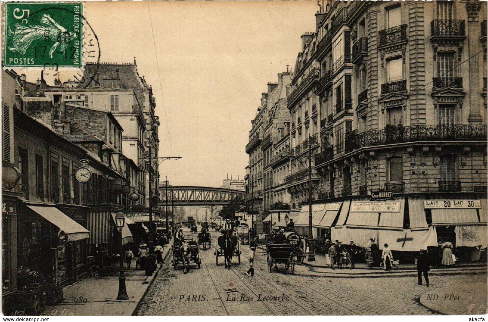 CPA PARIS 15e La Rue Lecourbe (536053) - Arrondissement: 15