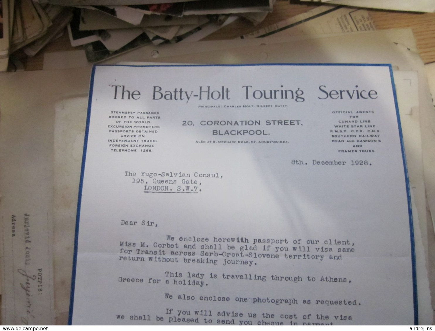 The Batty Holt Touring Service Blackpool 1928 - Royaume-Uni