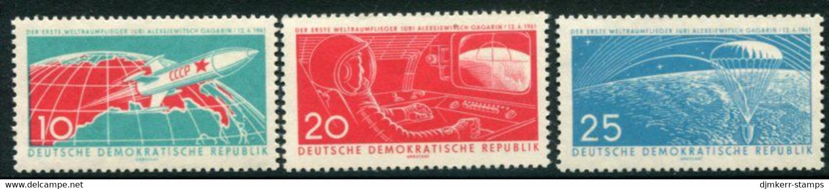 DDR / E. GERMANY 1961 First Manned Space Flight MNH / **  Michel  822-24 - Nuevos