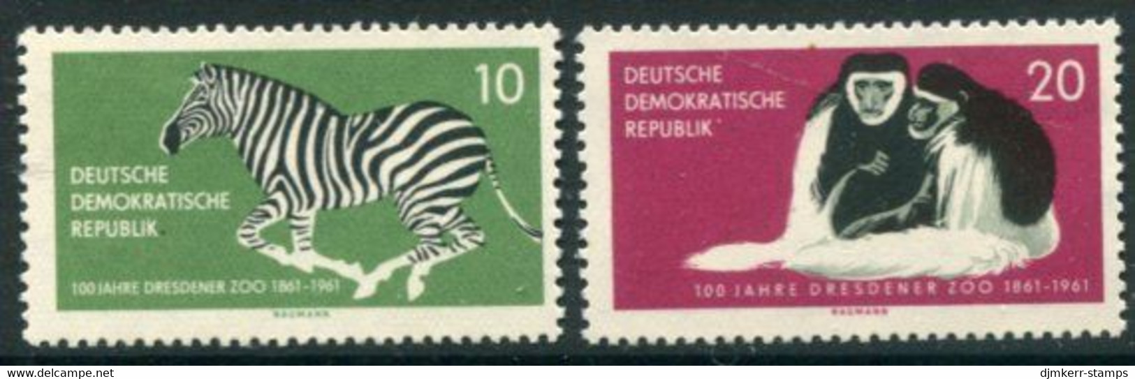 DDR / E. GERMANY 1961 Dresden Zoo Centenary MNH / **  Michel  825-26 - Nuovi