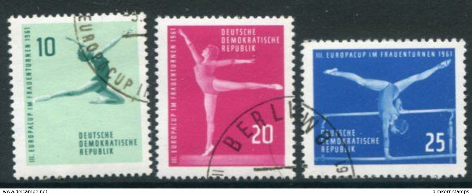 DDR / E. GERMANY 1961 Women's Gymnastics Used  Michel  830-32 - Oblitérés