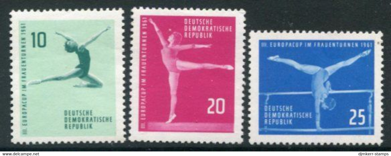 DDR / E. GERMANY 1961 Women's Gymnastics MNH / **  Michel  830-32 - Nuevos