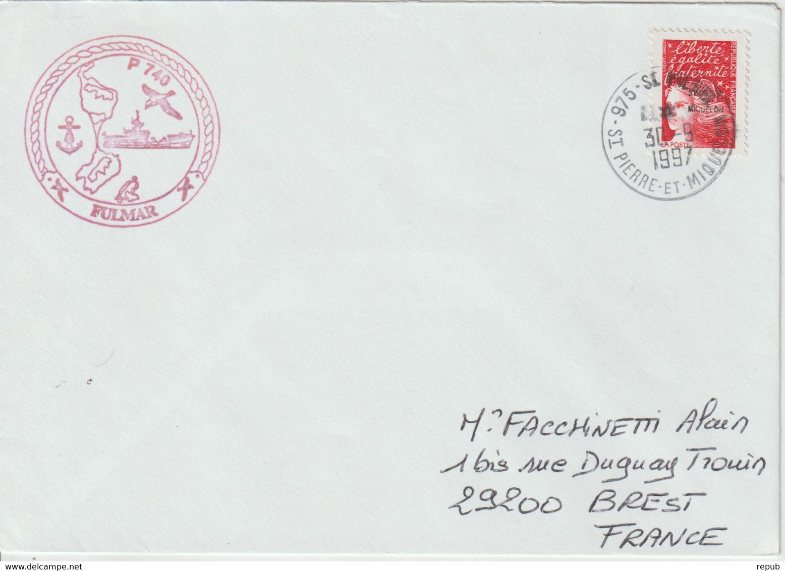 France 1997 Patrouilleur Fumar à St Pierre Et Miquelon - Seepost