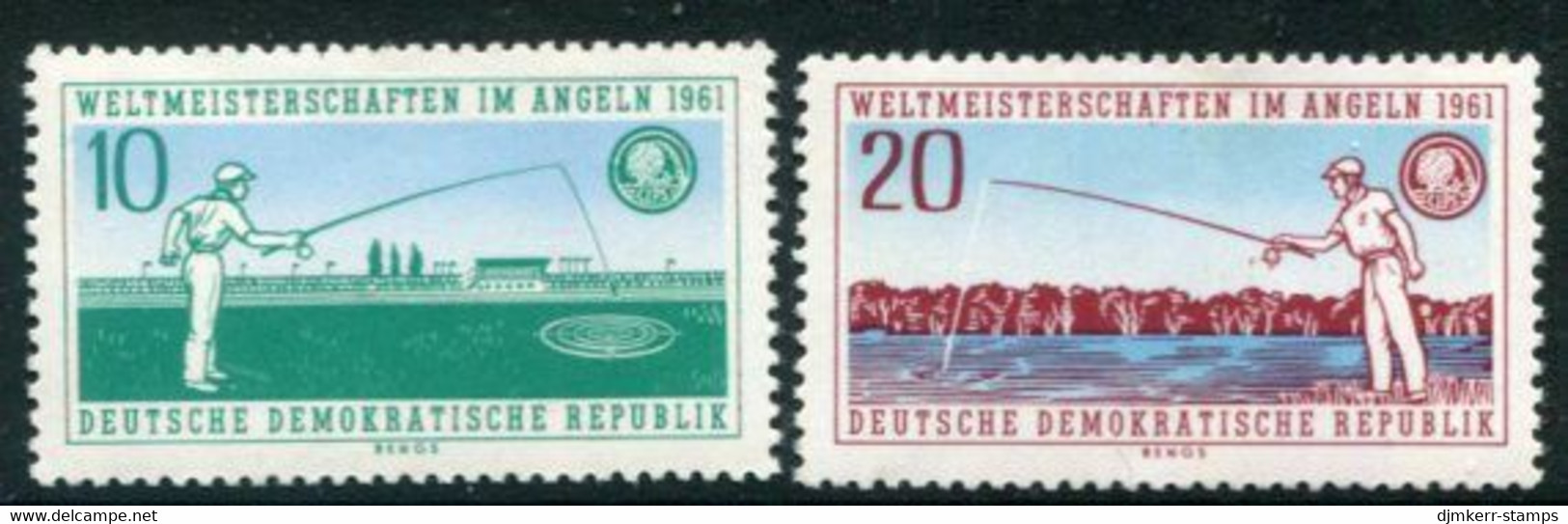 DDR / E. GERMANY 1961 Angling World Championship MNH / **  Michel  841-42 - Nuevos